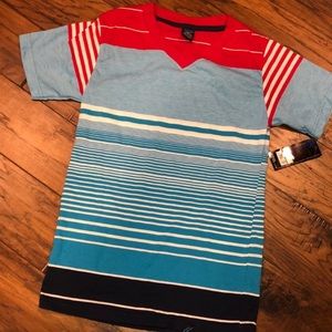 Boy’s red, white, and blue tee